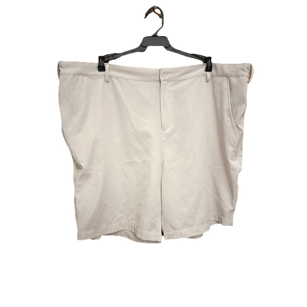 Men's Golf Shorts Sz 46 Tan Double Button Lightweight Cool Quick Dry By Leaner